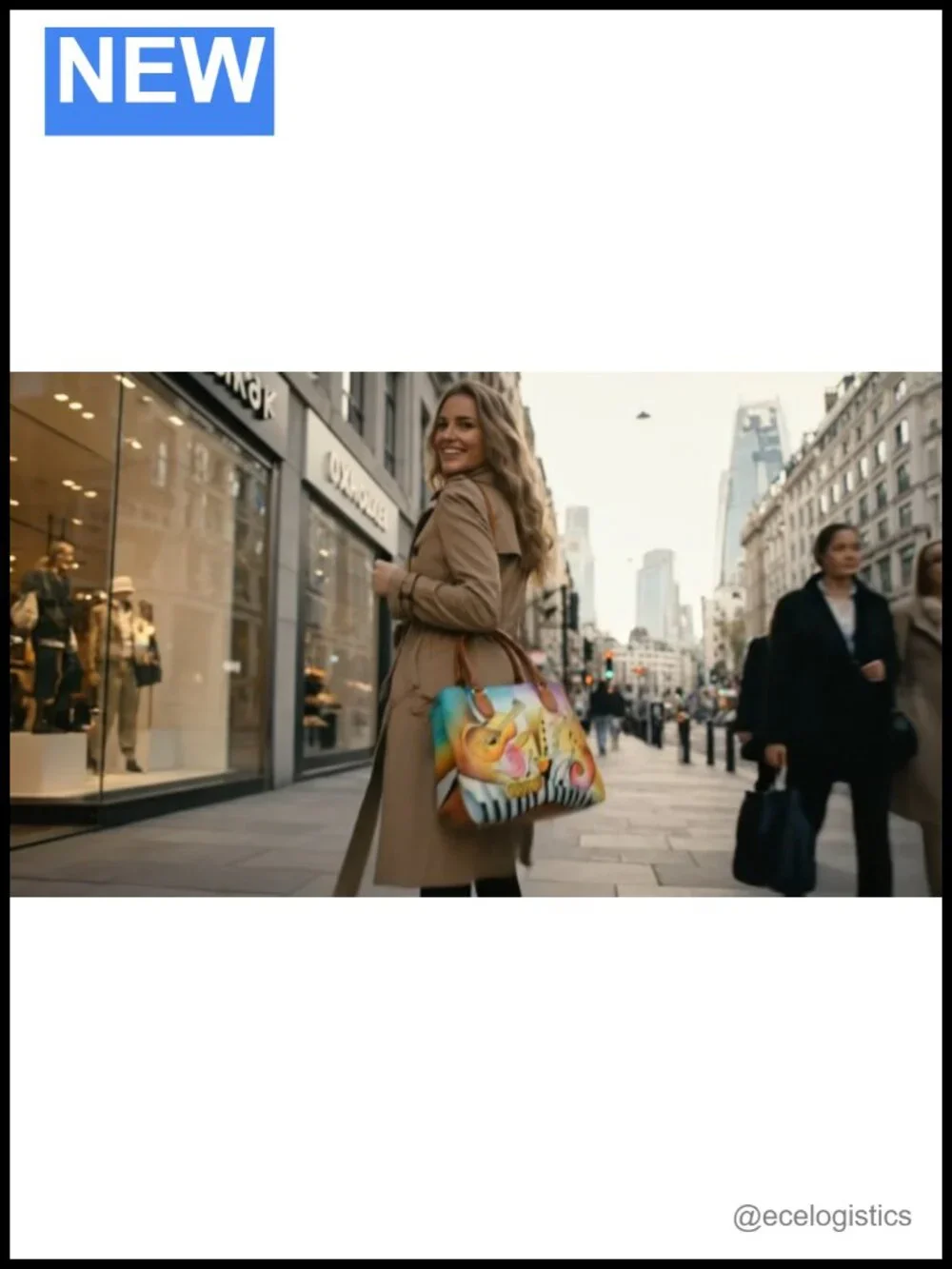 Genuine Leather Hand-Painted Musical Satchel Bag for Women